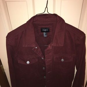 Forever 21 Burgundy Jean Jacket. L